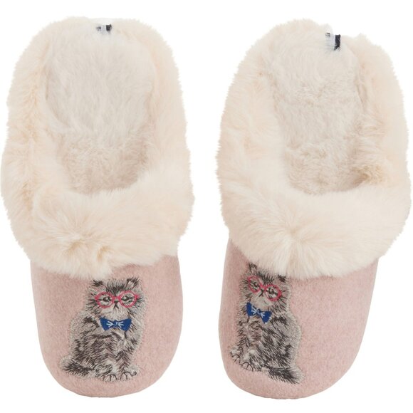 Joules Cat in Glasses Luxe Scuff Slippers (For Women) - Picture 3 of 6